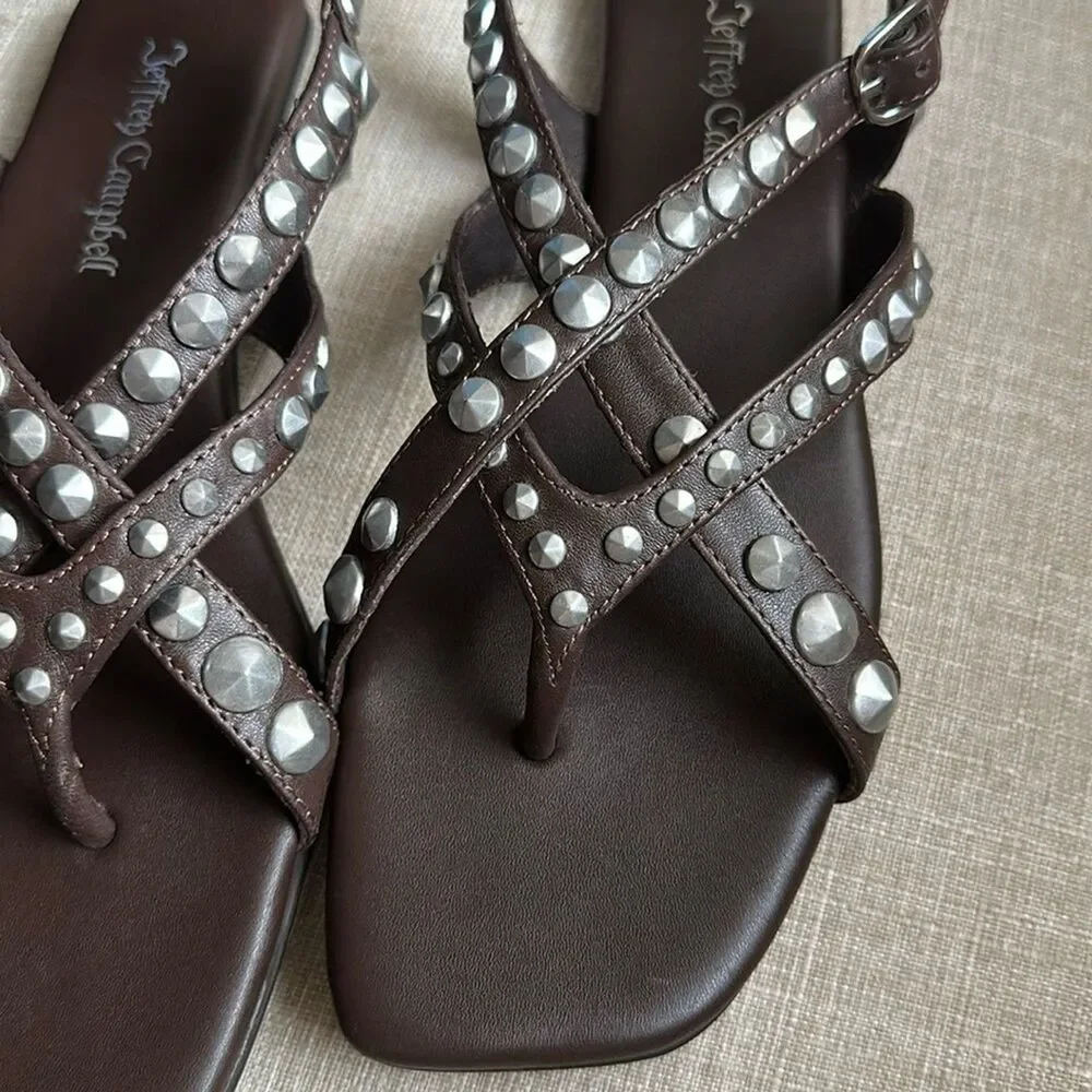 Anthropologie Women US 7 Jeffrey Campbell Sandals Brown NWOT